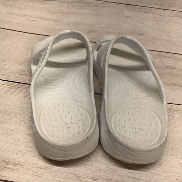 TELIC Women's US 8 White Strappy Lightweight Recovery Slip On Slide Sandals - Picture 7 of 11